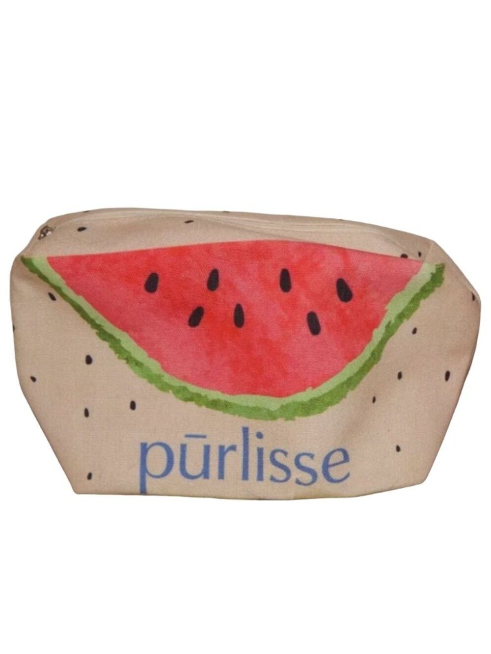 Purlisse Watermelon Zipper Cosmetics Bag Makeup Travel Cream Canvas Graphic